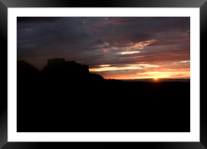 Bamburgh Castle at Sunset Framed Mounted Print by Ivan Kovacs