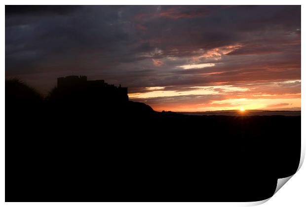 Bamburgh Castle at Sunset Print by Ivan Kovacs