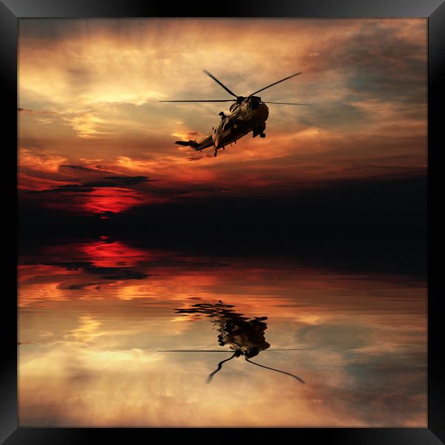 Sea King Sunset Framed Print by J Biggadike