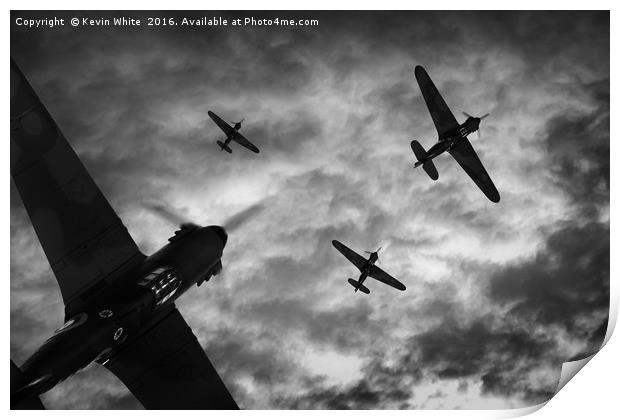 WW2 MK1 Hawker Hurricane Print by Kevin White