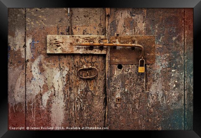 Old Bolt and Padlock Framed Print by James Rowland