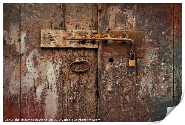 Old Bolt and Padlock Print by James Rowland