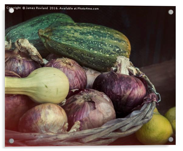 Vegetable Still Life Acrylic by James Rowland