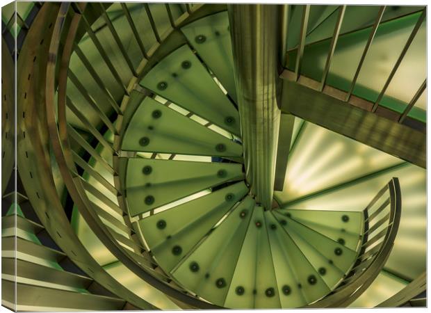 Green Staircase, Berlin, Germany Canvas Print by Mark Llewellyn