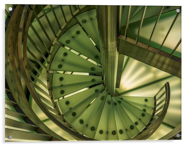 Green Staircase, Berlin, Germany Acrylic by Mark Llewellyn