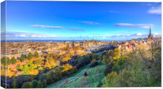 Edinburgh City View Panorama Canvas Print by David Pyatt