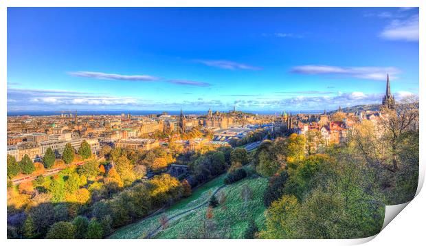 Edinburgh City View Panorama Print by David Pyatt