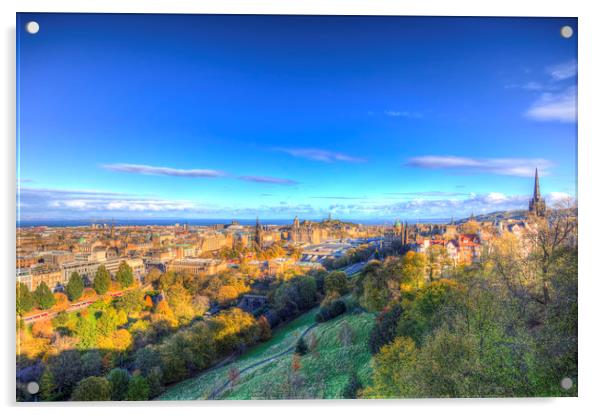 Edinburgh City View  Acrylic by David Pyatt