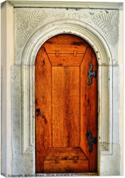 anno 1040 wooden door Canvas Print by Paul Boazu