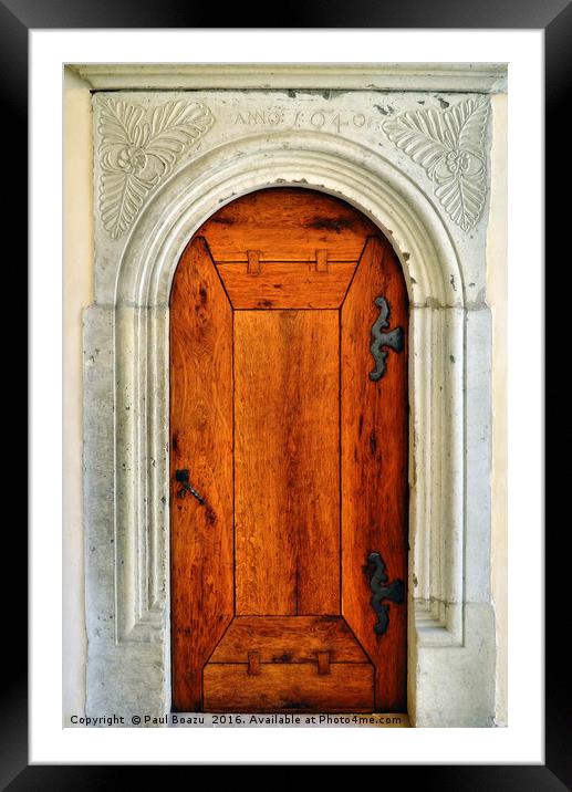 anno 1040 wooden door Framed Mounted Print by Paul Boazu