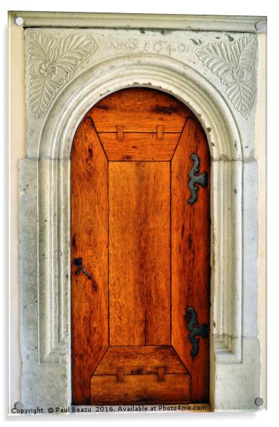 anno 1040 wooden door Acrylic by Paul Boazu