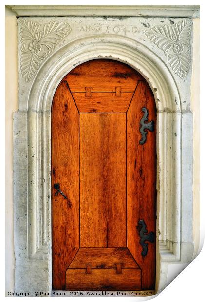 anno 1040 wooden door Print by Paul Boazu