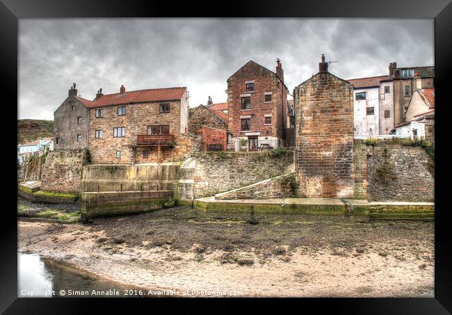 The Beck, Staithes Framed Print by Simon Annable