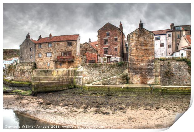 The Beck, Staithes Print by Simon Annable