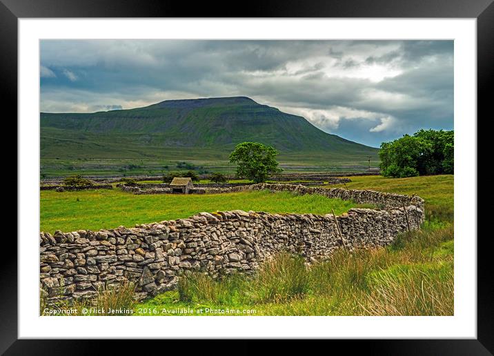 Ingleborough from Chapel le Dale Yorkshire Dales Framed Mounted Print by Nick Jenkins