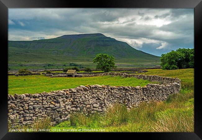 Ingleborough from Chapel le Dale Yorkshire Dales Framed Print by Nick Jenkins