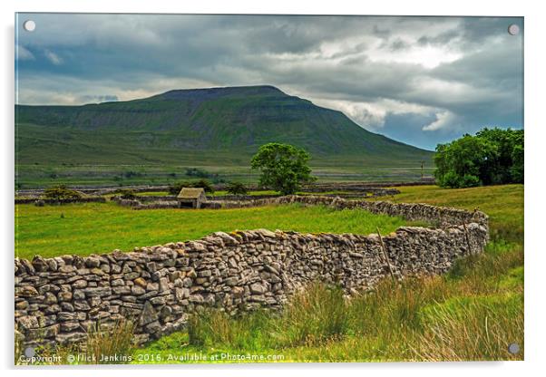 Ingleborough from Chapel le Dale Yorkshire Dales Acrylic by Nick Jenkins