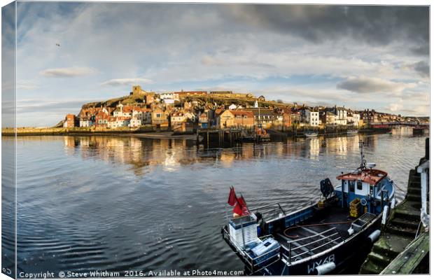 Whitby harbour panorama Canvas Print by Steve Whitham