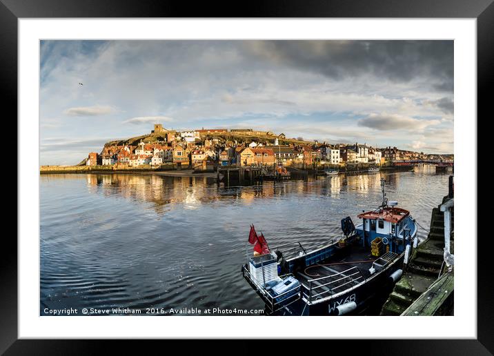 Whitby harbour panorama Framed Mounted Print by Steve Whitham