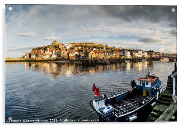 Whitby harbour panorama Acrylic by Steve Whitham