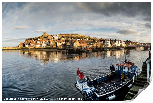 Whitby harbour panorama Print by Steve Whitham