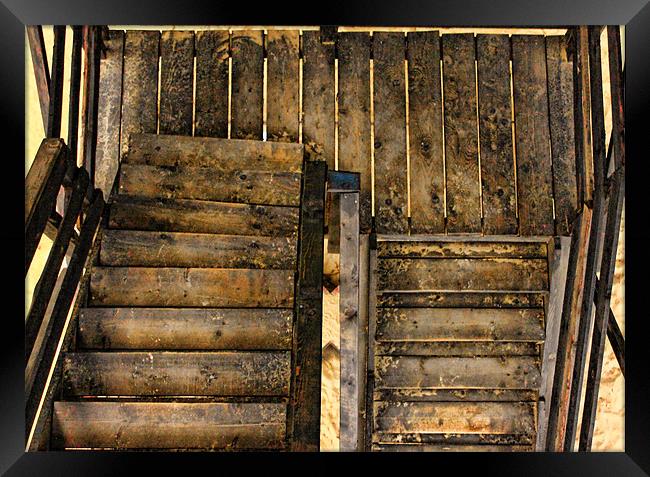 Wooden Stairs Framed Print by Paul Piciu-Horvat