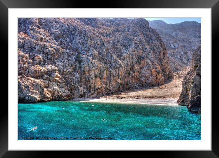 Yiali Beach Framed Mounted Print by Tom Gomez