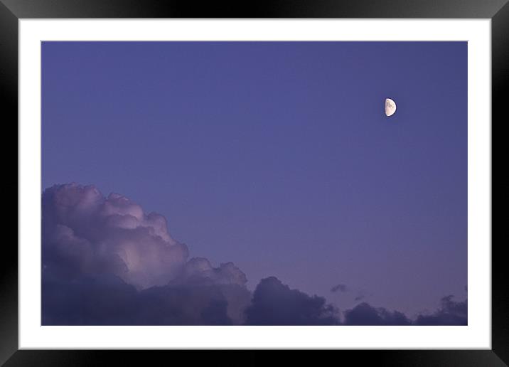 Moonrise over east London Framed Mounted Print by David French