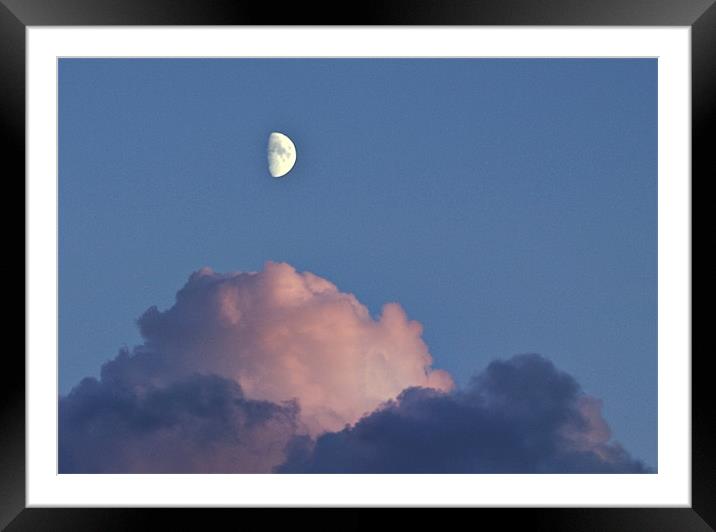 Moonrise over east London Framed Mounted Print by David French