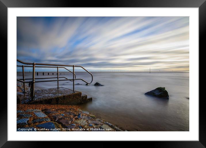 Clacton Beach On Christmas Day Framed Mounted Print by matthew  mallett