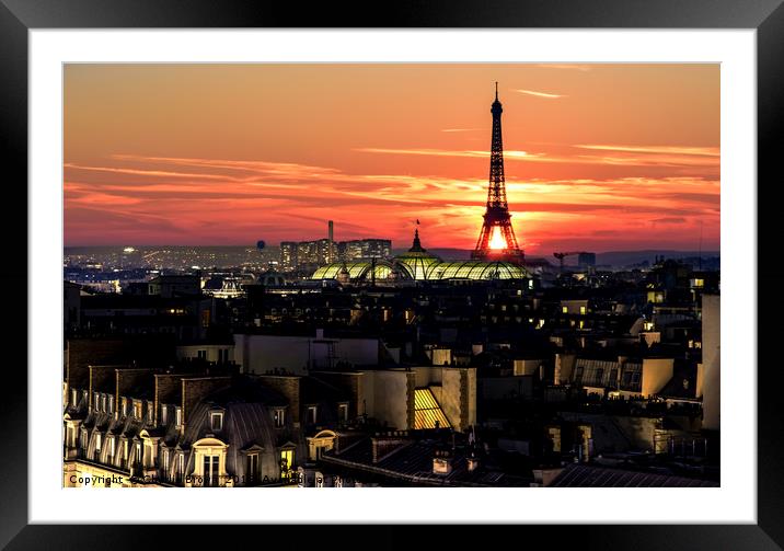 Paris sunset Framed Mounted Print by Ankor Light
