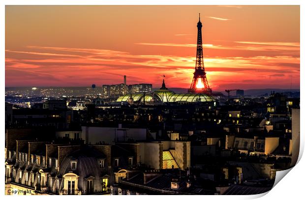 Paris sunset Print by Ankor Light