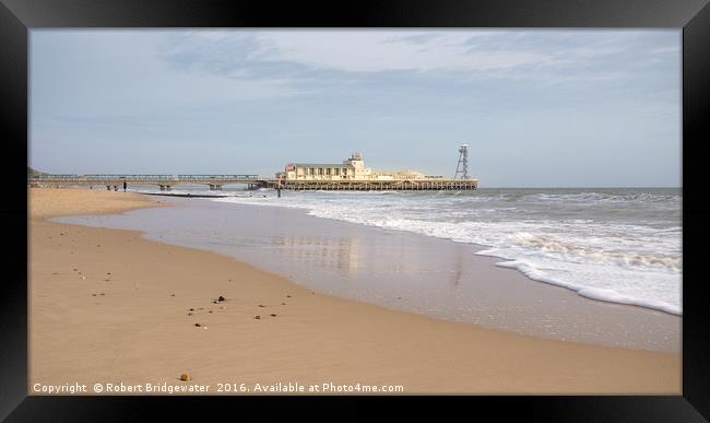 Reflections In The Sand Framed Print by Robert Bridgewater