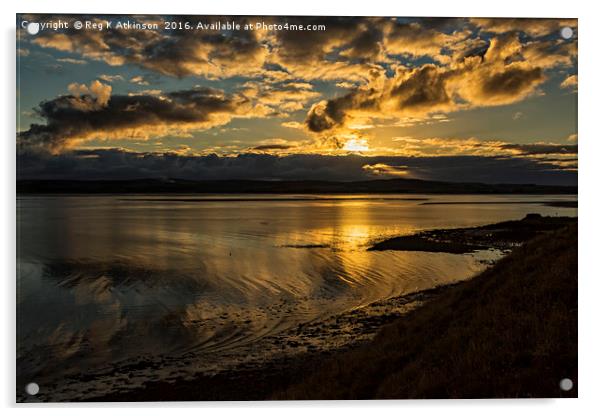 Sunset At Lindisfarne Acrylic by Reg K Atkinson