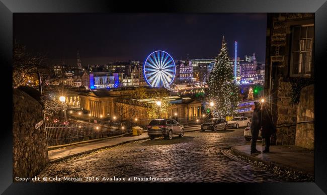 Edinburgh Christmas Lights Framed Print by Colin Morgan