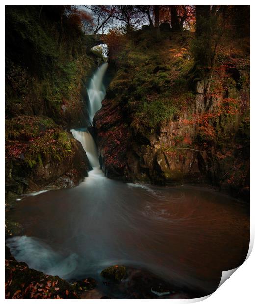 Aira Force, Lake District National Park, Cumbria U Print by Simon Booth