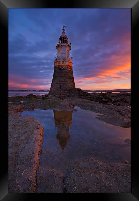 Plover Scar Lighthouse Framed Print by Simon Booth