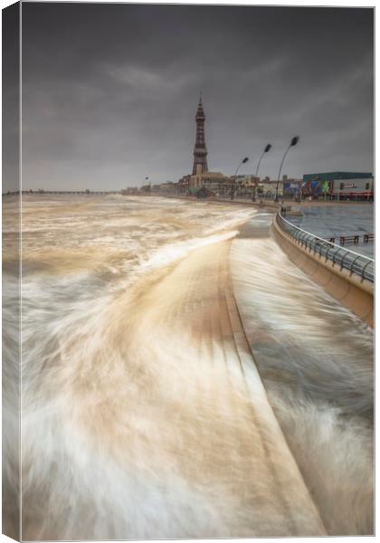 Blackpool sea front, Lancashire, North West, Unite Canvas Print by Simon Booth