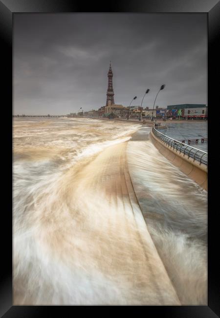 Blackpool sea front, Lancashire, North West, Unite Framed Print by Simon Booth