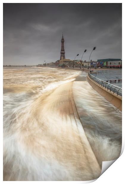 Blackpool sea front, Lancashire, North West, Unite Print by Simon Booth