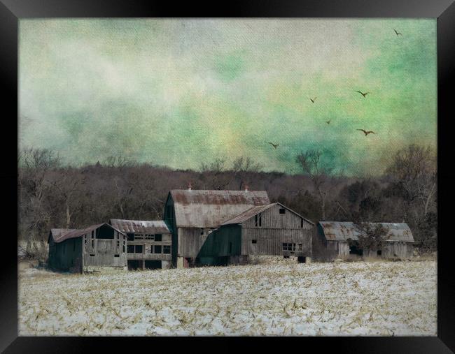 Winter Barn # 01 Framed Print by JOHN RONSON