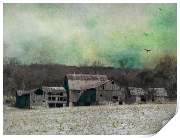 Winter Barn # 01 Print by JOHN RONSON