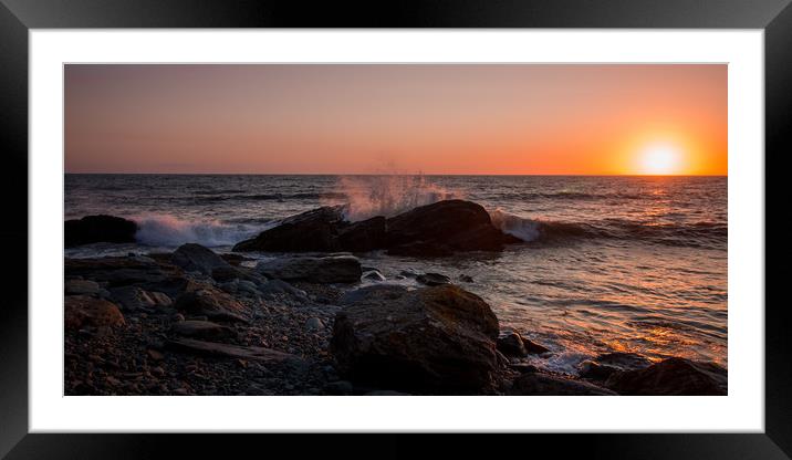 Stony Beach Sunset, Wales Framed Mounted Print by Jenny Dignam