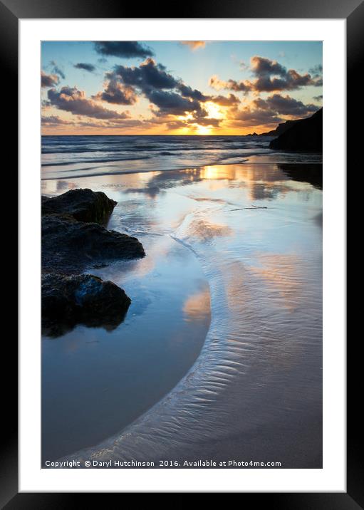 An evenings contemplation Bedruthan Steps Beach Framed Mounted Print by Daryl Peter Hutchinson