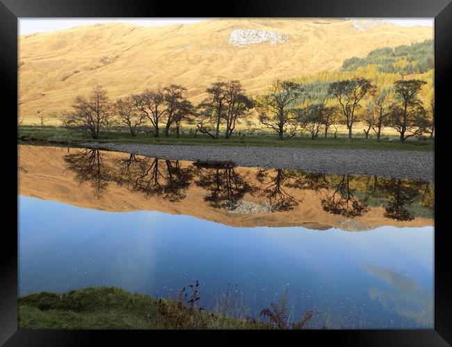 Autumn reflection at Glen Orchy Framed Print by Keith Hewitt