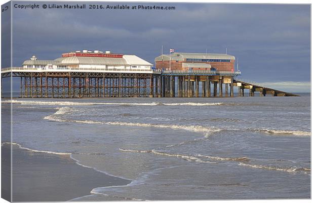 Cromer Pavillion Theatre and Lifeboat Station Canvas Print by Lilian Marshall