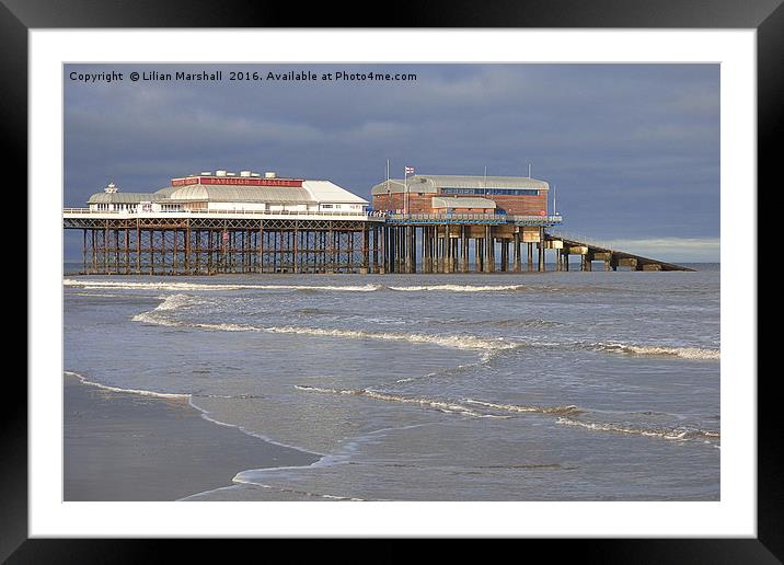 Cromer Pavillion Theatre and Lifeboat Station Framed Mounted Print by Lilian Marshall
