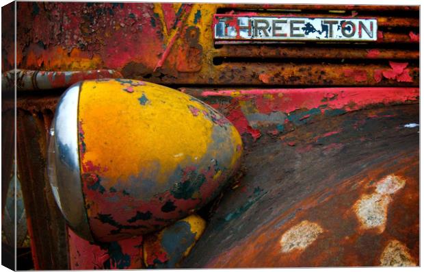 Rusty Three Ton Truck Canvas Print by Roxane Bay