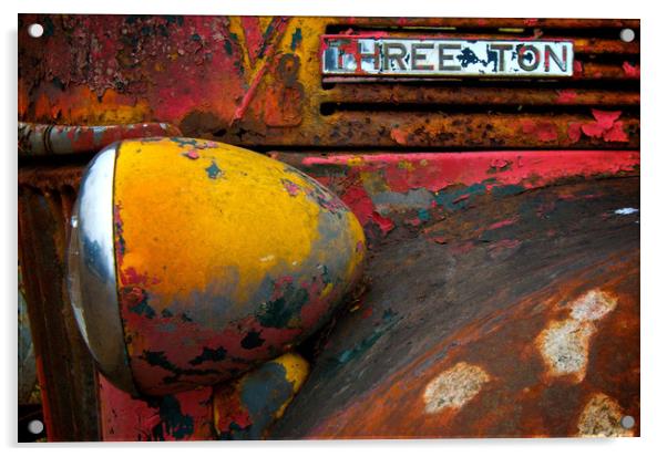 Rusty Three Ton Truck Acrylic by Roxane Bay