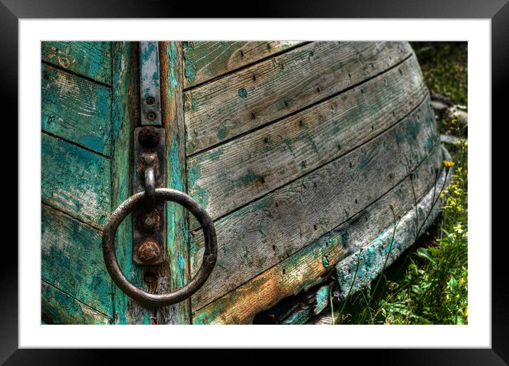 Green Boat at Rest Framed Mounted Print by Roxane Bay